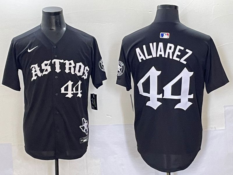 Men 2025 Houston Astros #44 Alvarez Black Seven generations Joint Name Nike MLB Jersey style 8